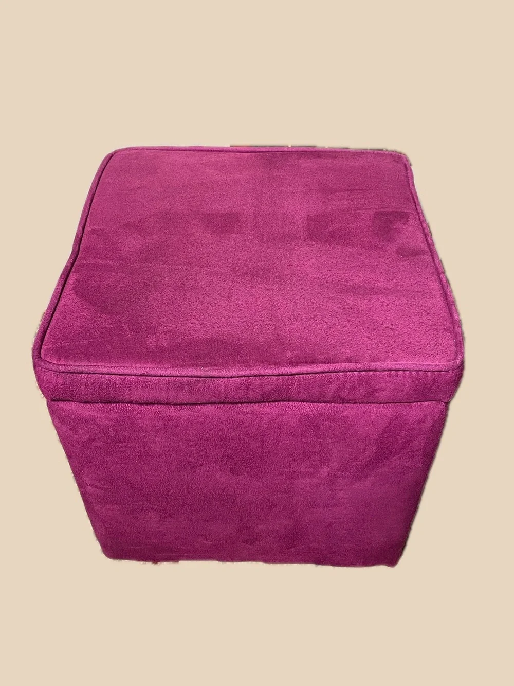 Target Plush Velvety Suede Square Storage Ottoman - Magenta (14.5”x 14.5x 15”H)